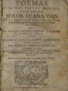 Subasta N.502 – Noviembre 2013. “Poemas de la única poetisa americana, Musa Dezima”, Sor Juana Inés de la Cruz, (Lote n. 3079). Foto: Durán Arte y Subastas.