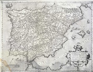 Regni Hispaniae post omnium editiones locupletissima descriptio, 1572. BNE, MR/33-41/210. Cortesía BNE, 2014.