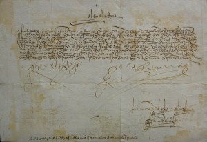 Subasta 509 – Junio 2014. Lote n. 3071: Carta Real manuscrita de los Reyes Católicos de 1480. Foto: Durán Arte y Subastas.