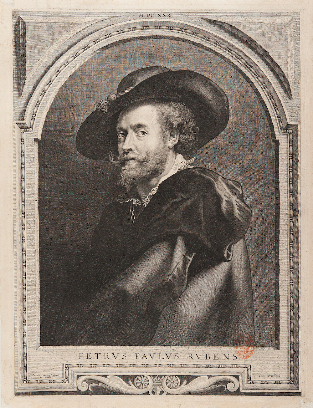 Paulus Pontius, Retrato de Peter Paul Rubens, 1710. Rubens, Van Dyck y la Edad de oro del grabado flamenco. BNE. Madrid, 2015.